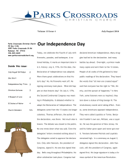 Our Independence Day - Parks Crossroads Christian Church
