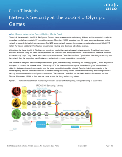 Network Security at the 2016 Rio Olympic Games