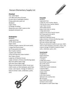Hansen Elementary Supply List
