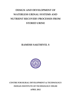 design and development of waterless urinal systems and nutrient