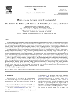 Does organic farming benefit biodiversity?
