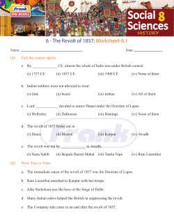 6 - The Revolt of 1857:Worksheet-6.1