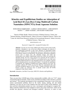 Kinetics and Equilibrium Studies on Adsorption of Acid Red 18 (Azo