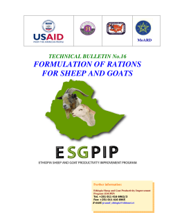 FORMULATION OF RATIONS FOR SHEEP AND GOATS