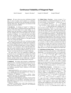 Continuous Foldability of Polygonal Paper