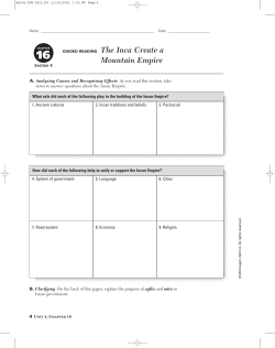 GUIDED READING The Inca Create a Mountain Empire