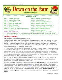 Fall 2015 - Friends of Kinder Farm Park