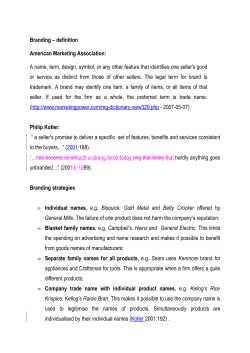 Branding &ndash; definition American Marketing
