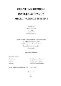 quantum chemical investigations on mixed-valence