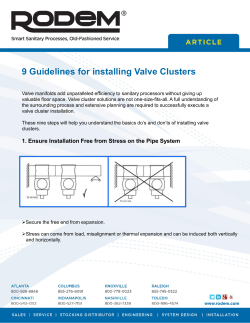 9 Guidelines for installing Valve Clusters