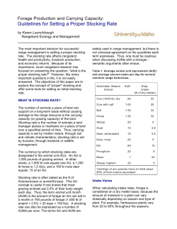 Guidelines for Setting a Proper Stocking Rate