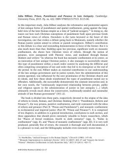 Julia Hillner, Prison, Punishment and Penance in Late Antiquity