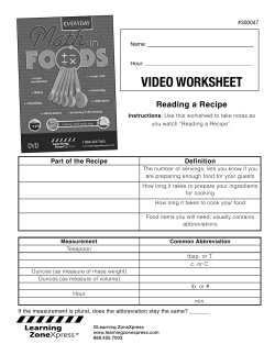 Everyday Math in Foods Video