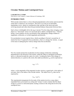 Circular Motion and Centripetal Force