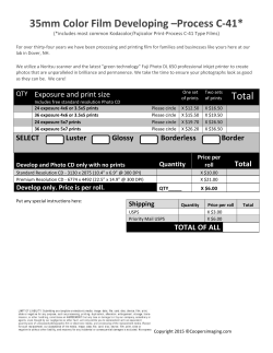 35mm Color Film Developing &ndash;Process C-41