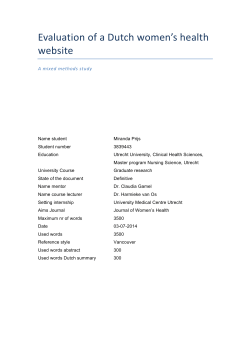 Evaluation of a Dutch women`s health website