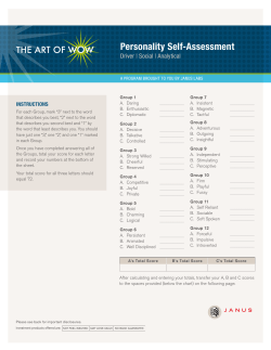 Personality Self-Assessment