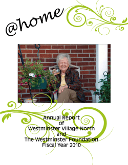 Annual Report of Westminster Village North and The Westminster