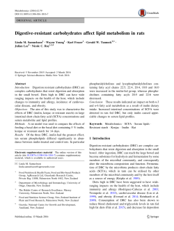 Digestive-resistant carbohydrates affect lipid metabolism in rats