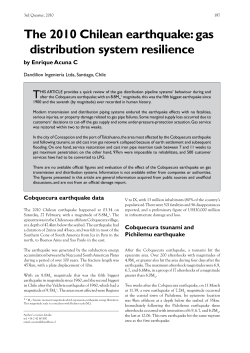 The 2010 Chilean earthquake: gas distribution system resilience