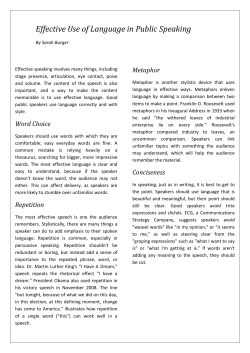 Effective Use of Language in Public Speaking