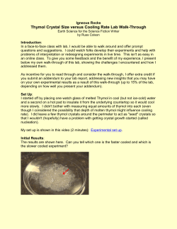 Thymol Crystal Size versus Cooling Rate Lab Walk