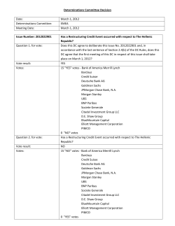 Has a Restructuring Credit Event occurred with respect to