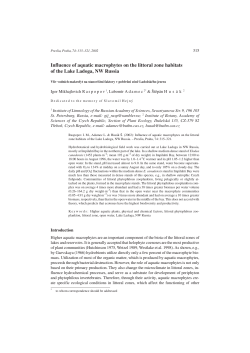 Influence of aquatic macrophytes on the littoral zone habitats of the