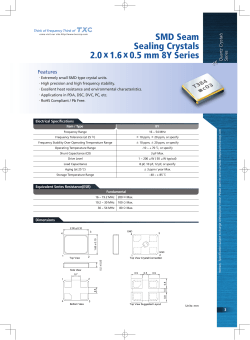 SMD Seam Sealing Crystals 2.0 x 1.6 x 0.5 mm 8Y Series