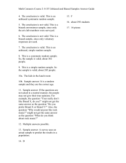 Math Connects Course 2: 8-3F Unbiased and Biased Samples