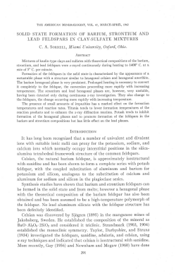 SOLID STATE FORMATION OF BARIUM, STRONTIUM AND LEAD