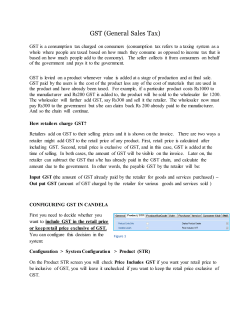 GST (General Sales Tax)