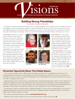 Newsletter 2009 November - Opportunity Matters, Inc.