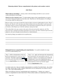 PD HRLTP literacy prim general