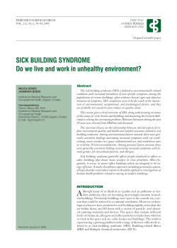 SICK BUILDING SYNDROME Do we live and work in unhealthy