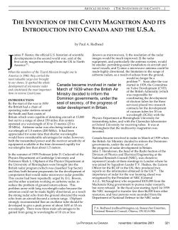 THE INVENTION OF THE CAVITY MAGNETRON AND ITS