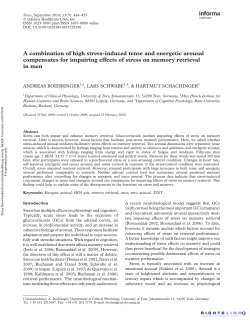 A combination of high stress-induced tense and energetic arousal