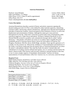 1 American Romanticism Professor: Jason Richards Course: ENGL