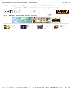 Mitt Romney`s difficulties also pose threat for McDonnell, Allen