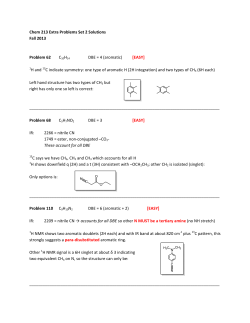 Chem 213 Extra Problems Set 2 Solutions Fall 2013 Problem 62