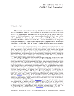 The Political Project of W&ouml;lfflin`s Early Formalism.