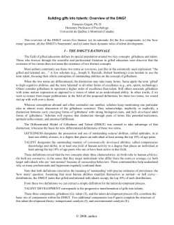 Overview of the DMGT - Templeton International Fellows