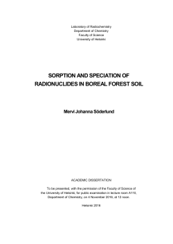 sorption and speciation of radionuclides in boreal forest soil
