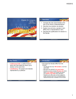 Chapter 10: Congress Section 3 Objectives Key