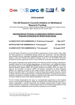 The G8 Research Councils Initiative on Multilateral Research Funding
