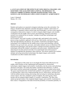 an evaluation of the effects of using digital imagery and scientific