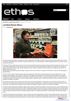 Limited Dinner Menu | Ethos magazine