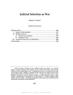 Judicial Selection as War