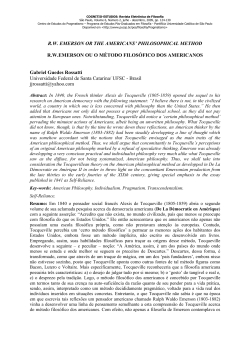 R.W. EMERSON OR THE AMERICANS` PHILOSOPHICAL METHOD