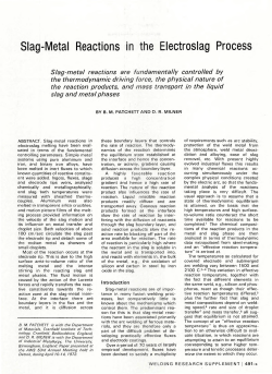 Slag-Metal Reactions in the Electroslag Process